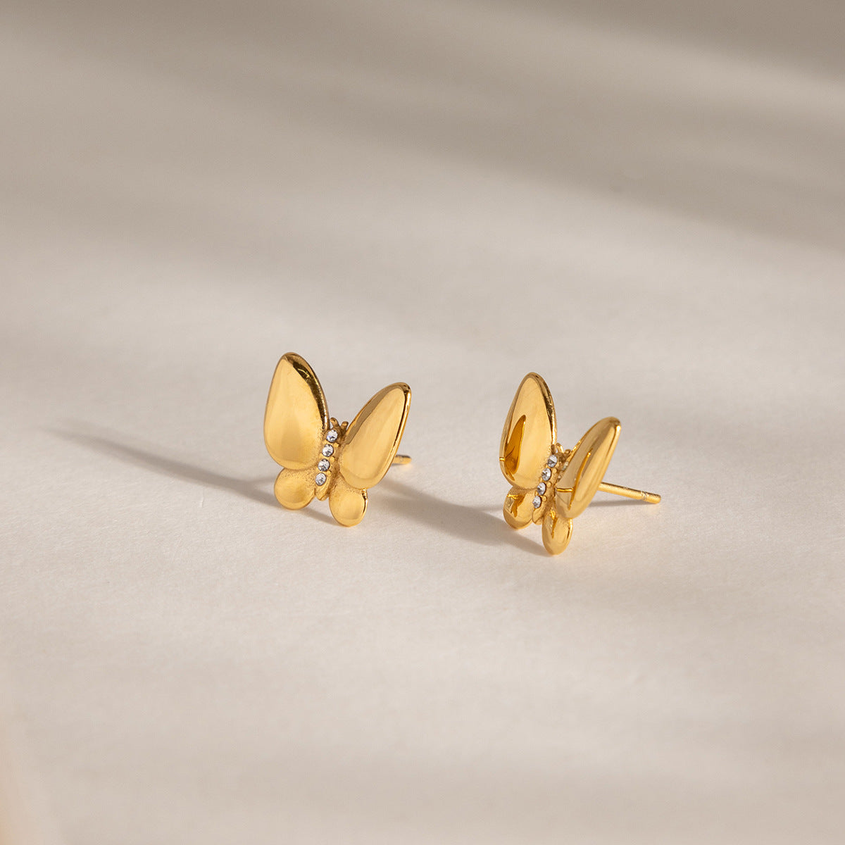 Golden Butterfly Stud Earrings