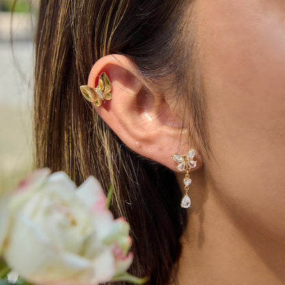 Golden Butterfly Stud Earrings