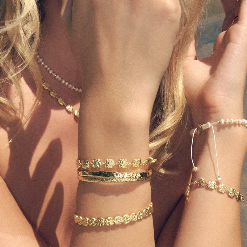 Coin Link Bracelet - Gold