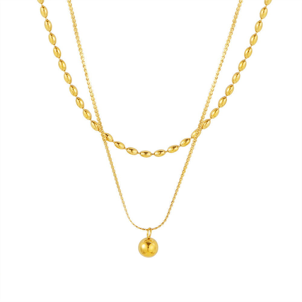 Gold Layered Ball Pendant Necklace
