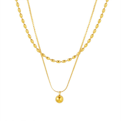 Gold Layered Ball Pendant Necklace