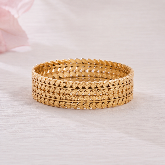 Golden Leaf Statement Bangle
