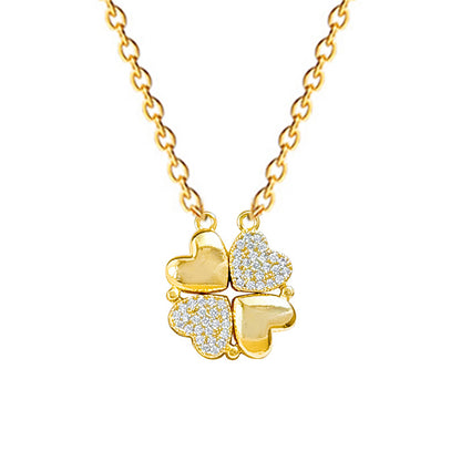 Four-Leaf Clover Heart Necklace