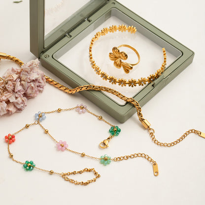 Gold Flower Bangle