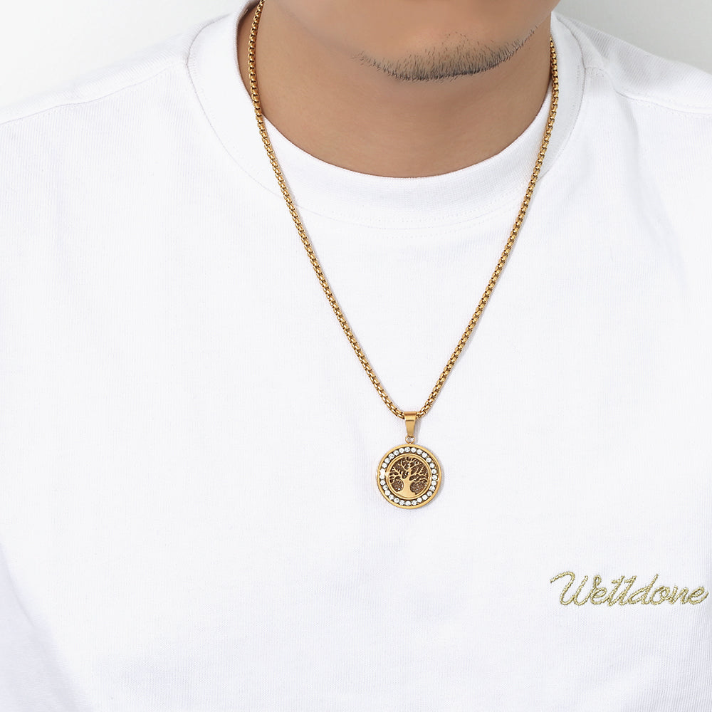 Men’s Tree of Life Gold Pendant Necklace