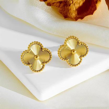 Golden Clover Stud Earrings ✨