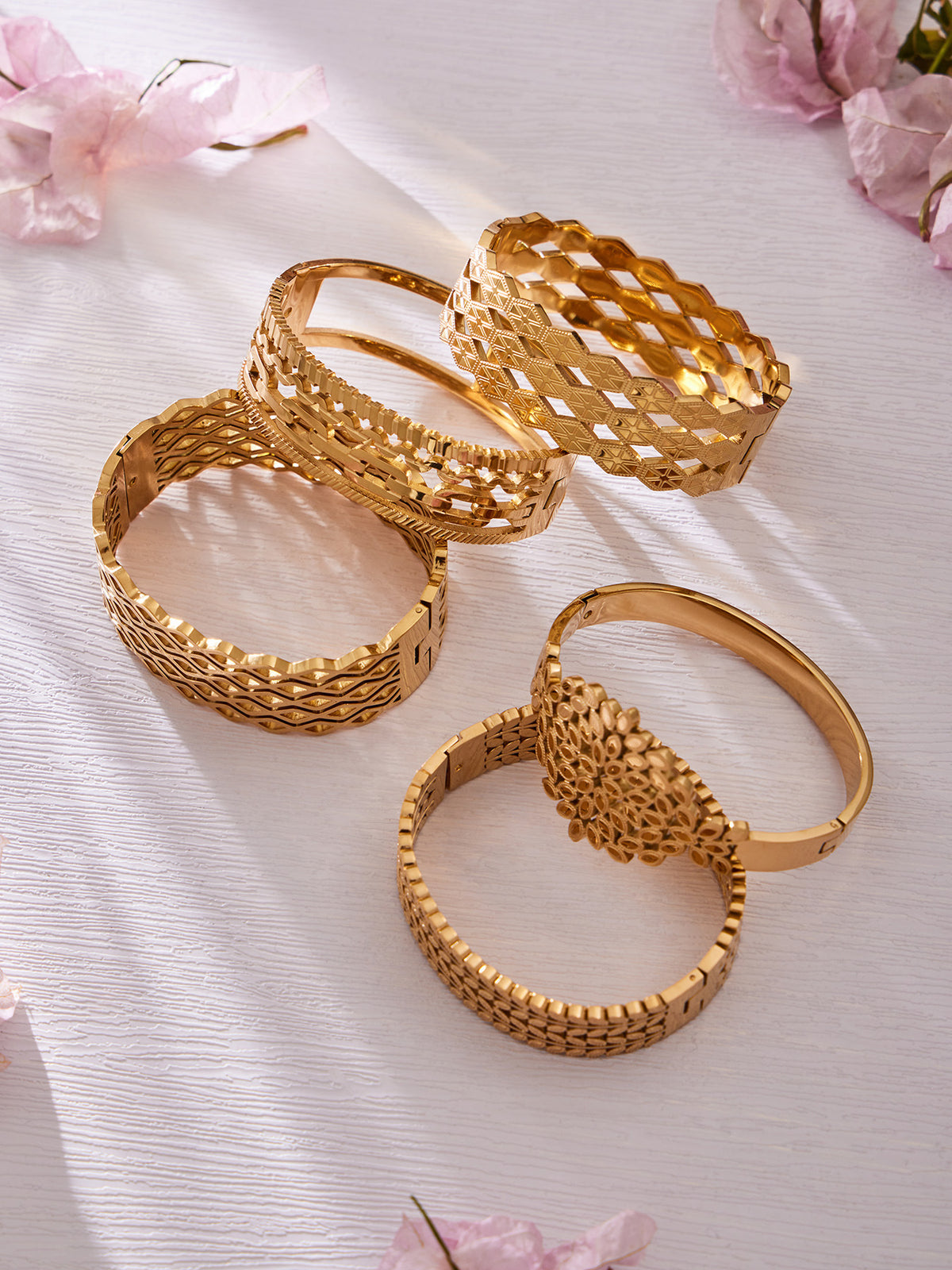Golden Leaf Statement Bangle