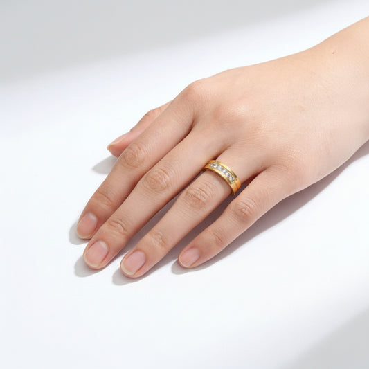 Gold Crystal Ring for Women