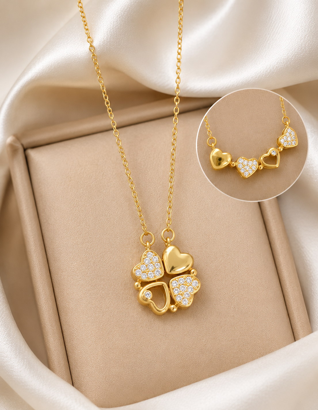 Four-Leaf Clover Heart Necklace