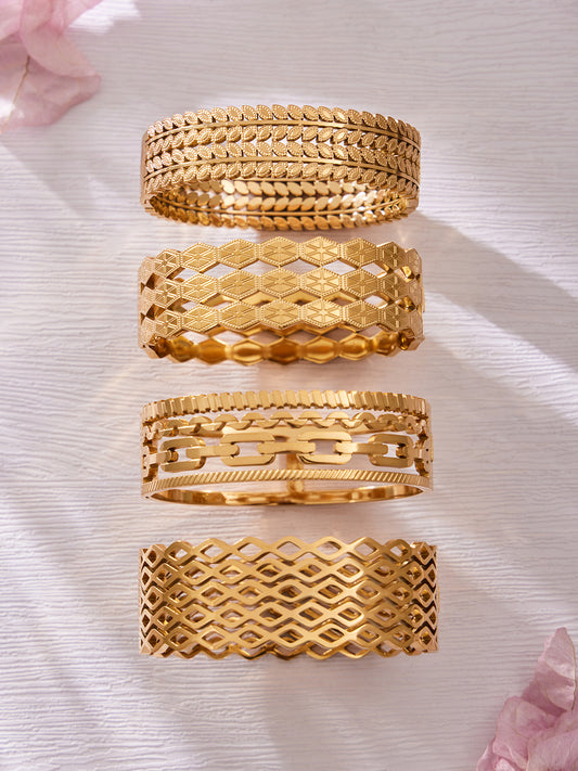 Golden Leaf Statement Bangle