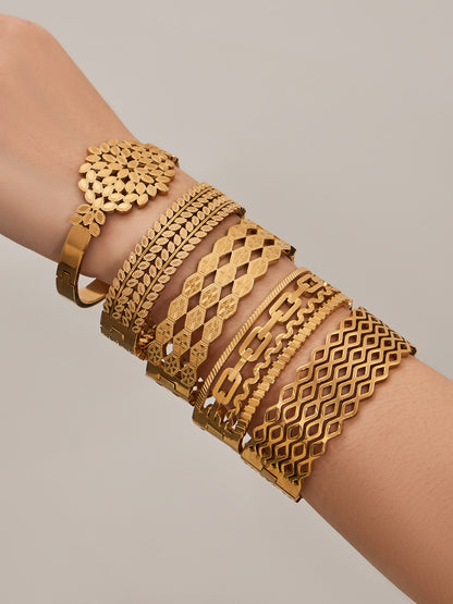 Golden Leaf Statement Bangle